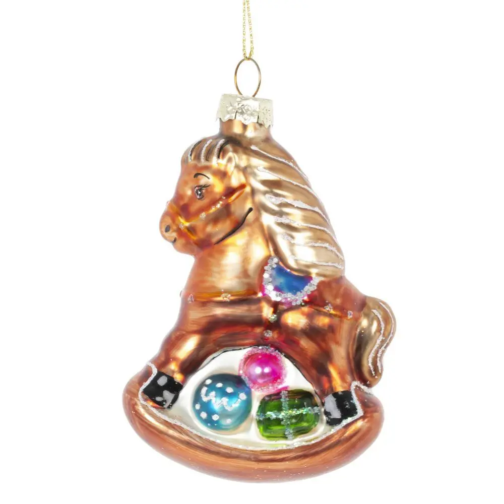 Фото Елочная игрушка Лошадка 826106 11 см коричневый