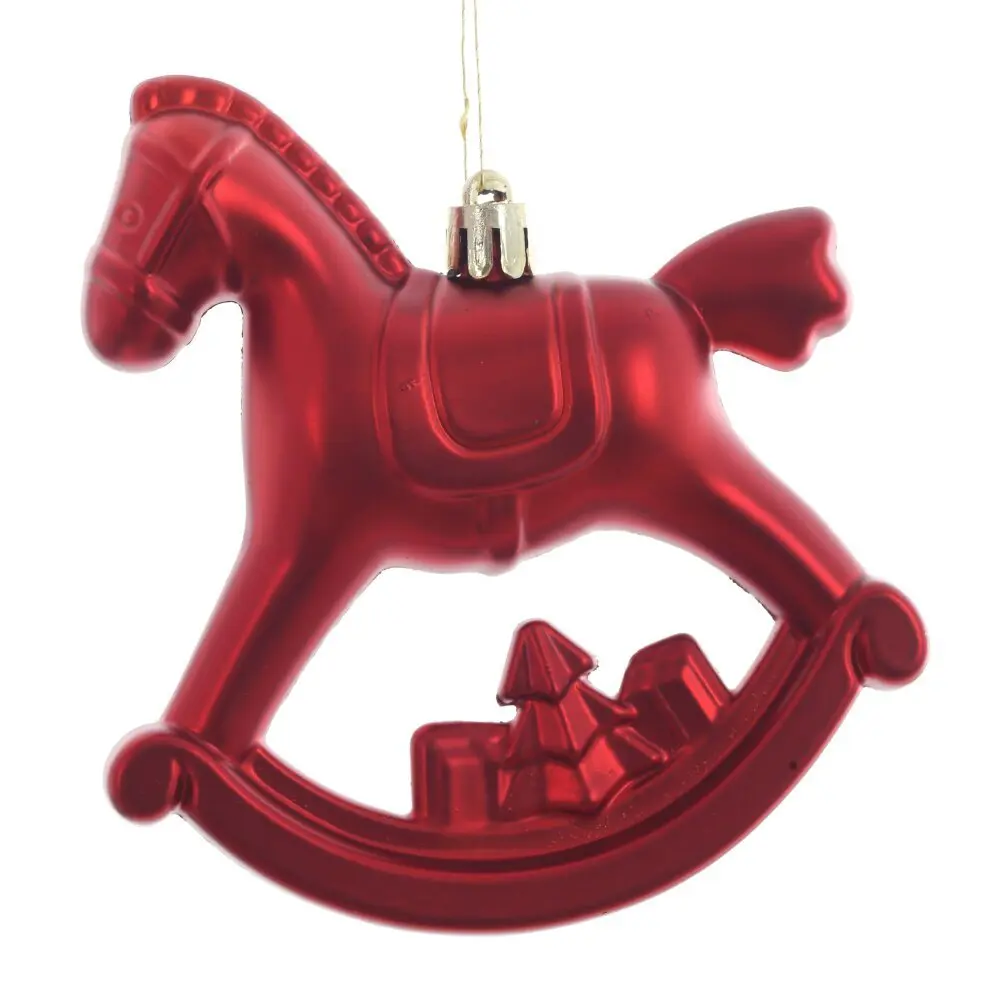 Фото 3 Елочная игрушка Лошадка 826179 10 см красный 2 шт Фото 3 Елочная игрушка Лошадка 826179 10 см красный 2 шт