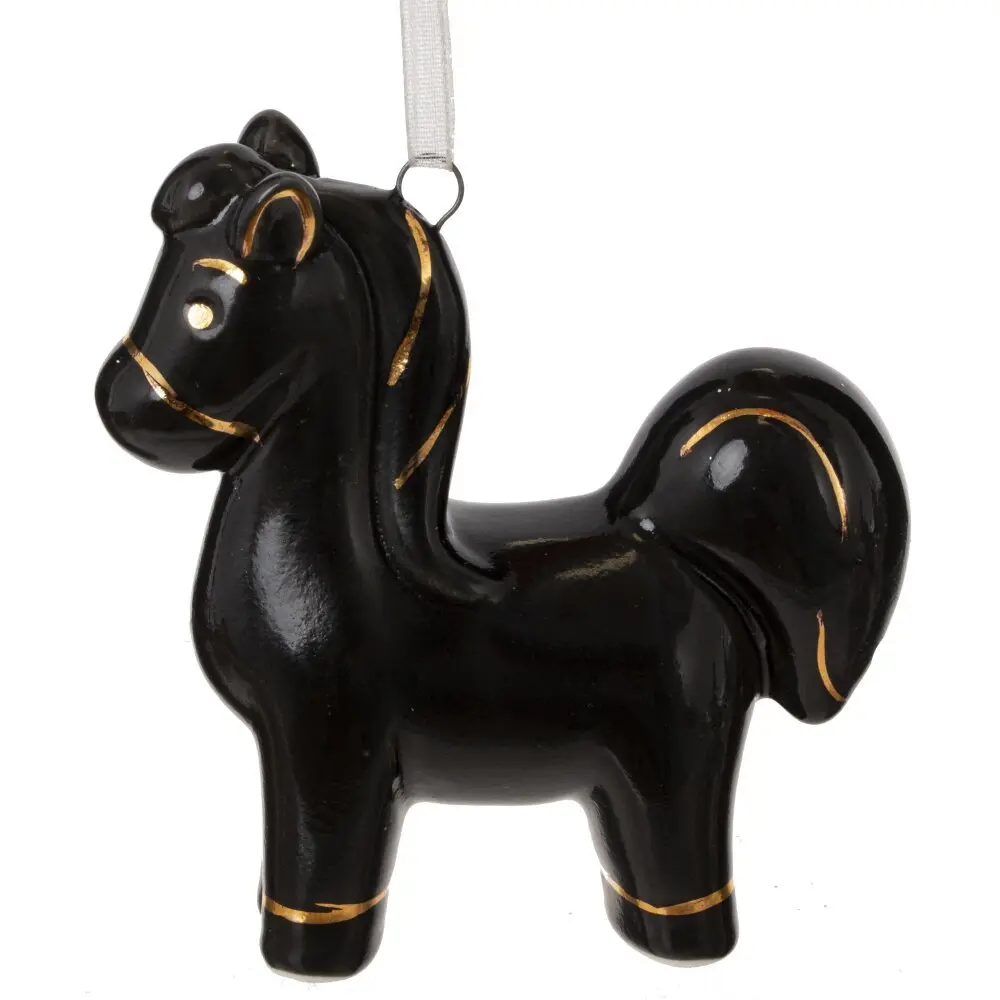 Фото Елочная игрушка Лошадка 823749 8 см черный