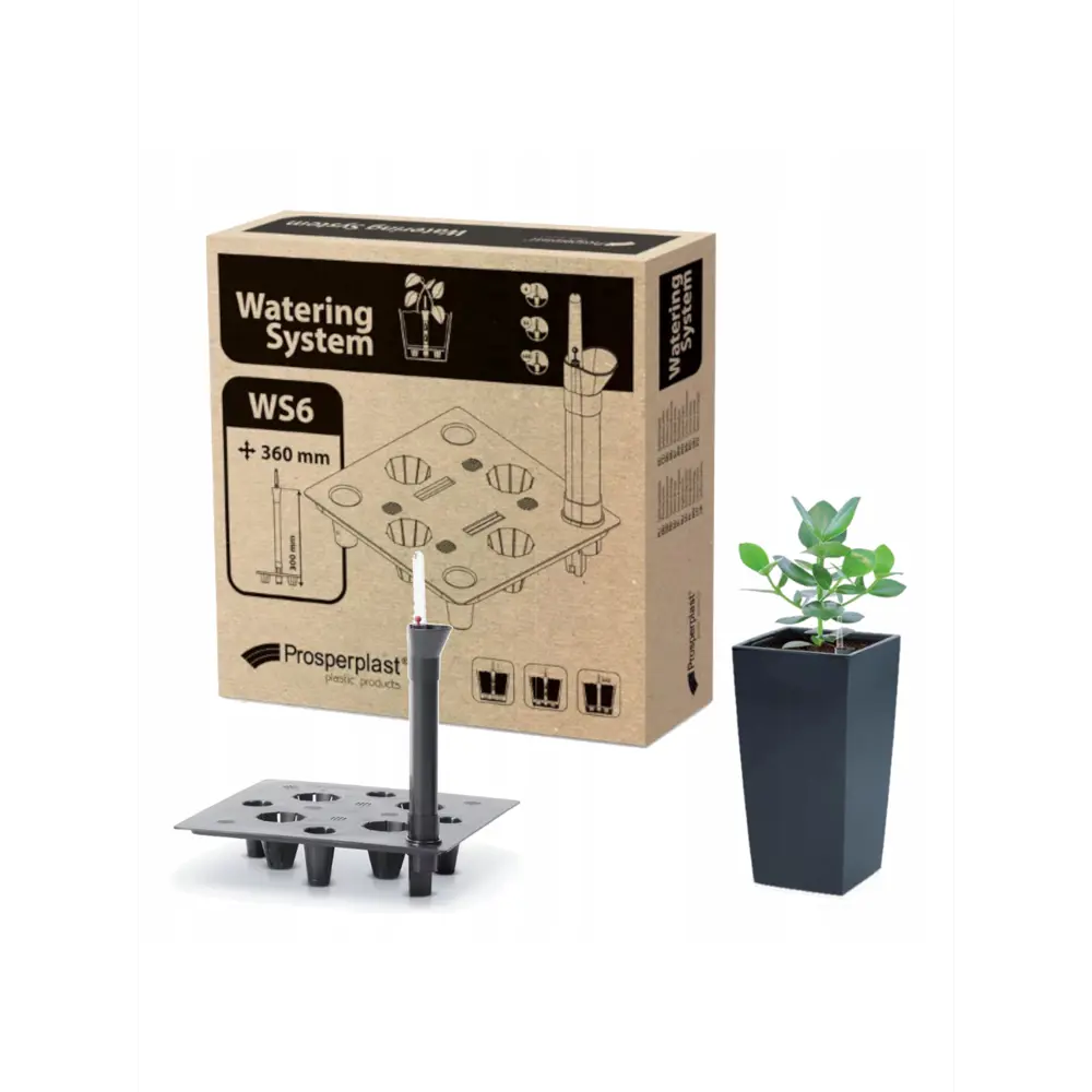 Фото 4 Кашпо Furu square Prosperplast d 39.5 см 75.5 см 91.5 л пластик серый/серебристый