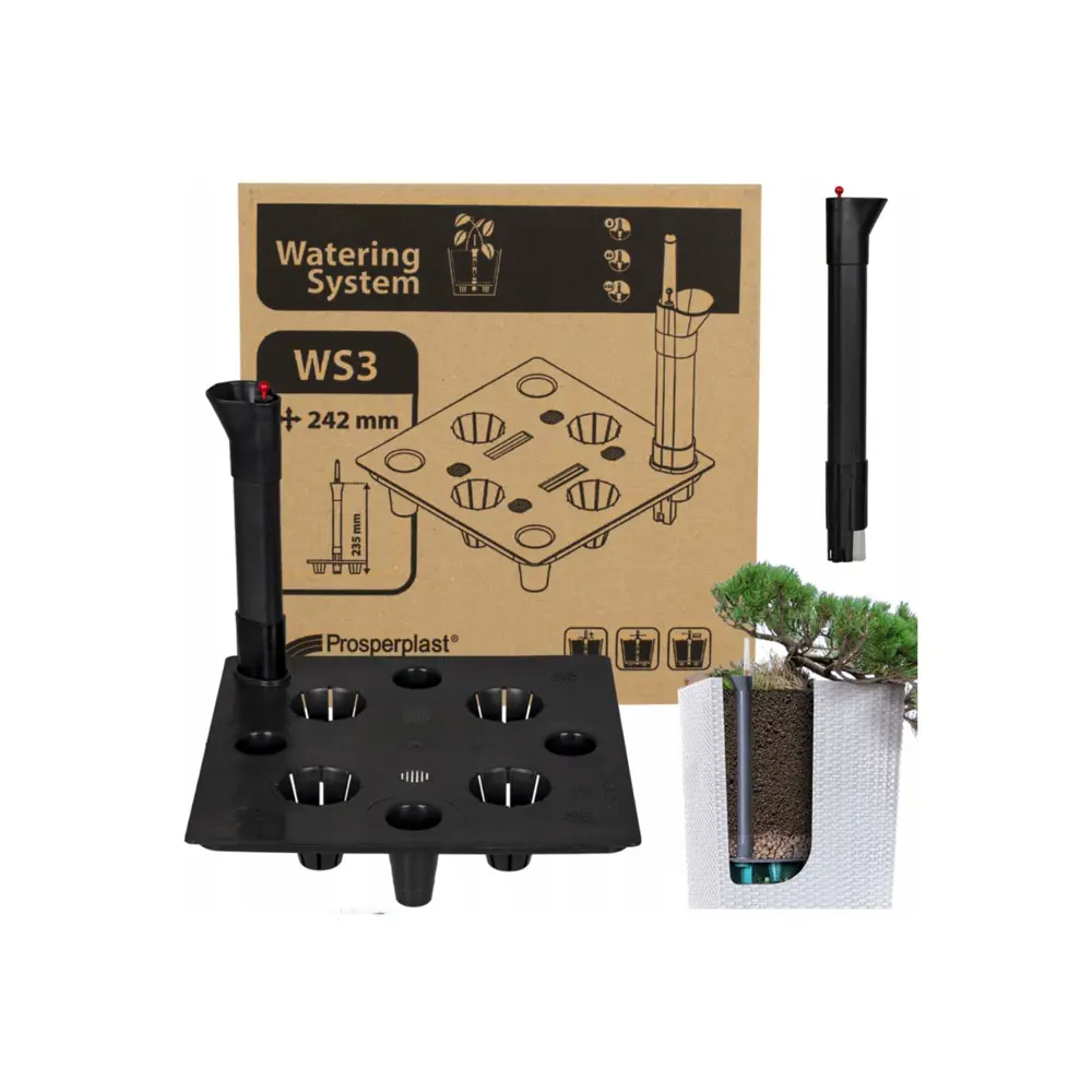 Фото 2 Кашпо Furu square low Prosperplast d 29.5 см 55 см 35 л пластик черный