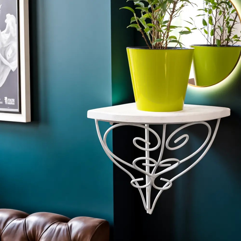 Фото 3 Подставка для цветочного горшка Laptev 25 см x 25 см x 30 см металл белый