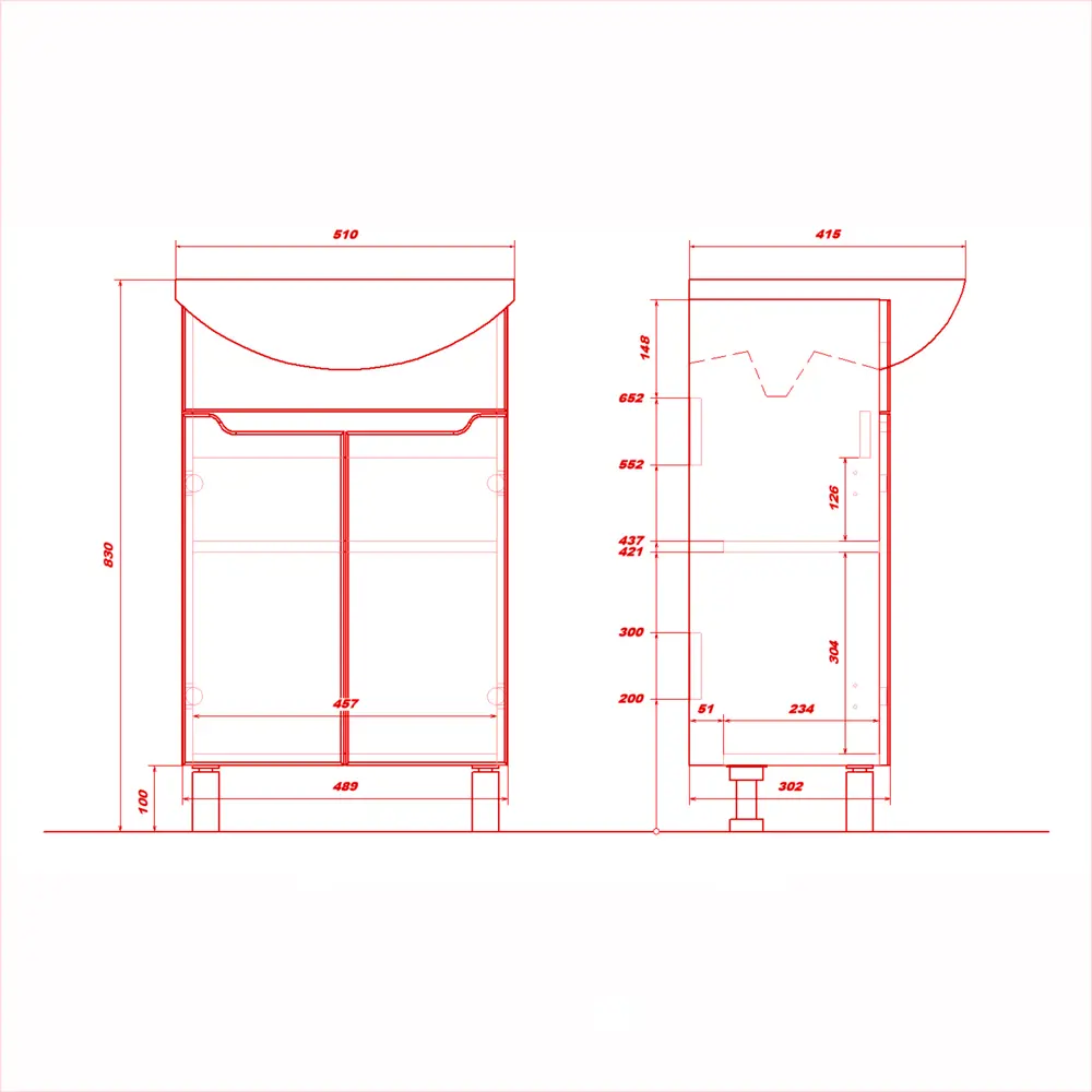 Фото 5 Тумба с раковиной RUVANN LUVA 50 раковина Уют 50 в ванную напольная цвет белый