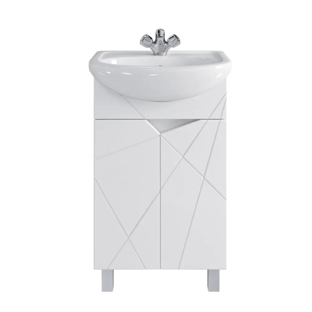 Фото Тумба с раковиной RUVANN VIVAT 50 раковина Уют 50 в ванную напольная цвет белый