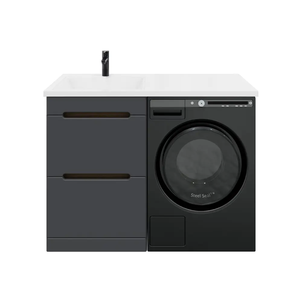 Фото Тумба под раковину RUVANN VIRTA 60 в ванную напольная цвет дуб вотан, графит софт Фото Тумба под раковину RUVANN VIRTA 60 в ванную напольная цвет дуб вотан, графит софт