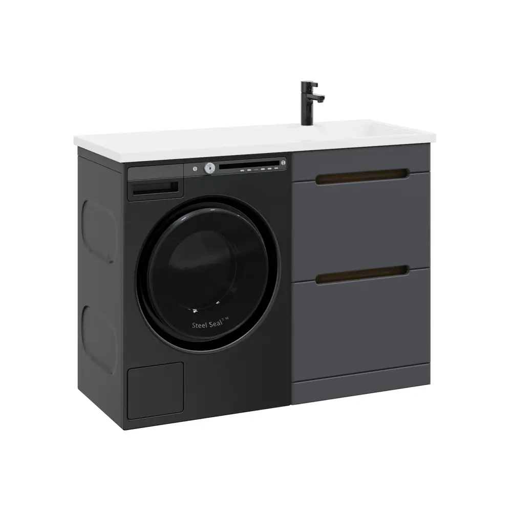 Фото 5 Тумба с раковиной RUVANN VIRTA 60 раковина Даллас 120 правый в ванную напольная цвет дуб вотан, графит софт Фото 5 Тумба с раковиной RUVANN VIRTA 60 раковина Даллас 120 правый в ванную напольная цвет дуб вотан, графит софт