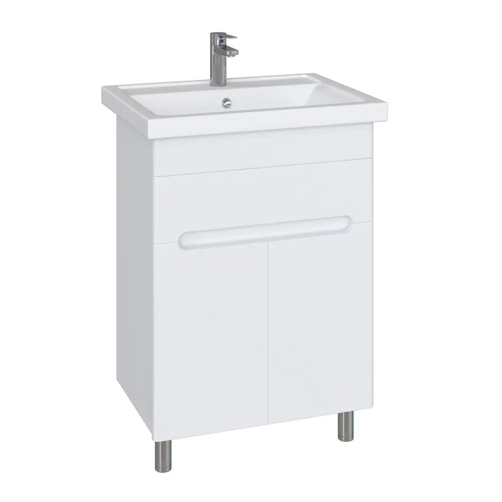 Фото 6 Тумба с раковиной RUVANN NIKA 60 раковина Фостер 60 в ванную напольная цвет белый Фото 6 Тумба с раковиной RUVANN NIKA 60 раковина Фостер 60 в ванную напольная цвет белый