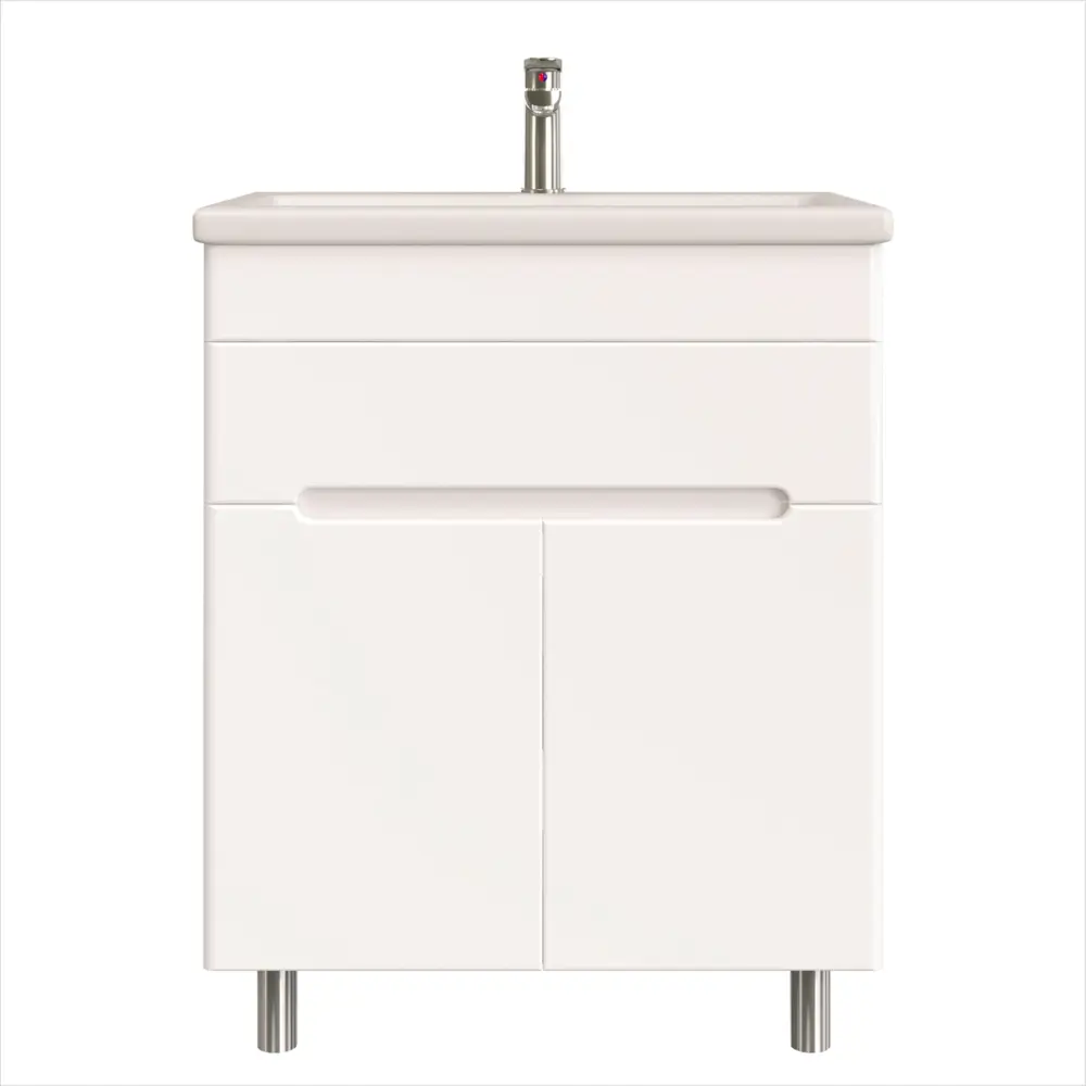 Фото Тумба под раковину RUVANN NIKA 70 в ванную напольная цвет белый Фото Тумба под раковину RUVANN NIKA 70 в ванную напольная цвет белый