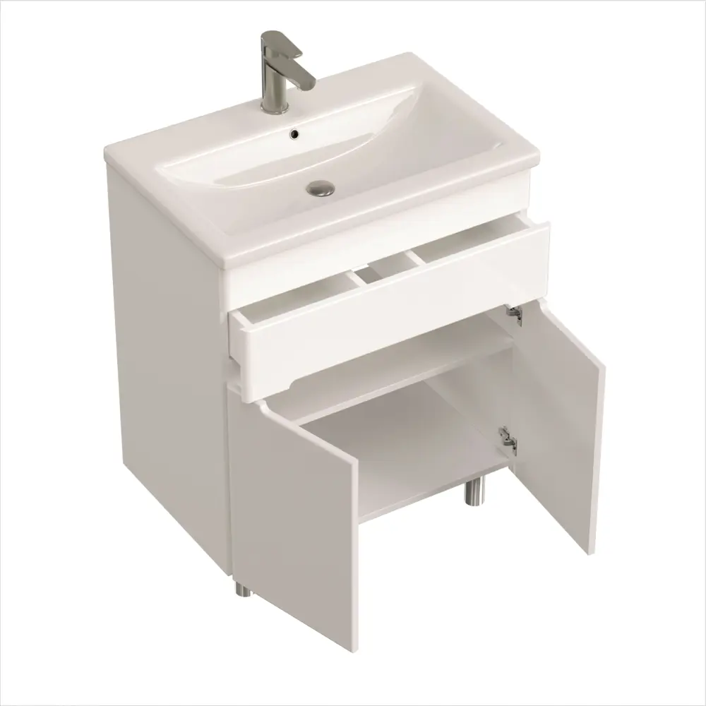 Фото 7 Тумба под раковину RUVANN NIKA 70 в ванную напольная цвет белый Фото 7 Тумба под раковину RUVANN NIKA 70 в ванную напольная цвет белый