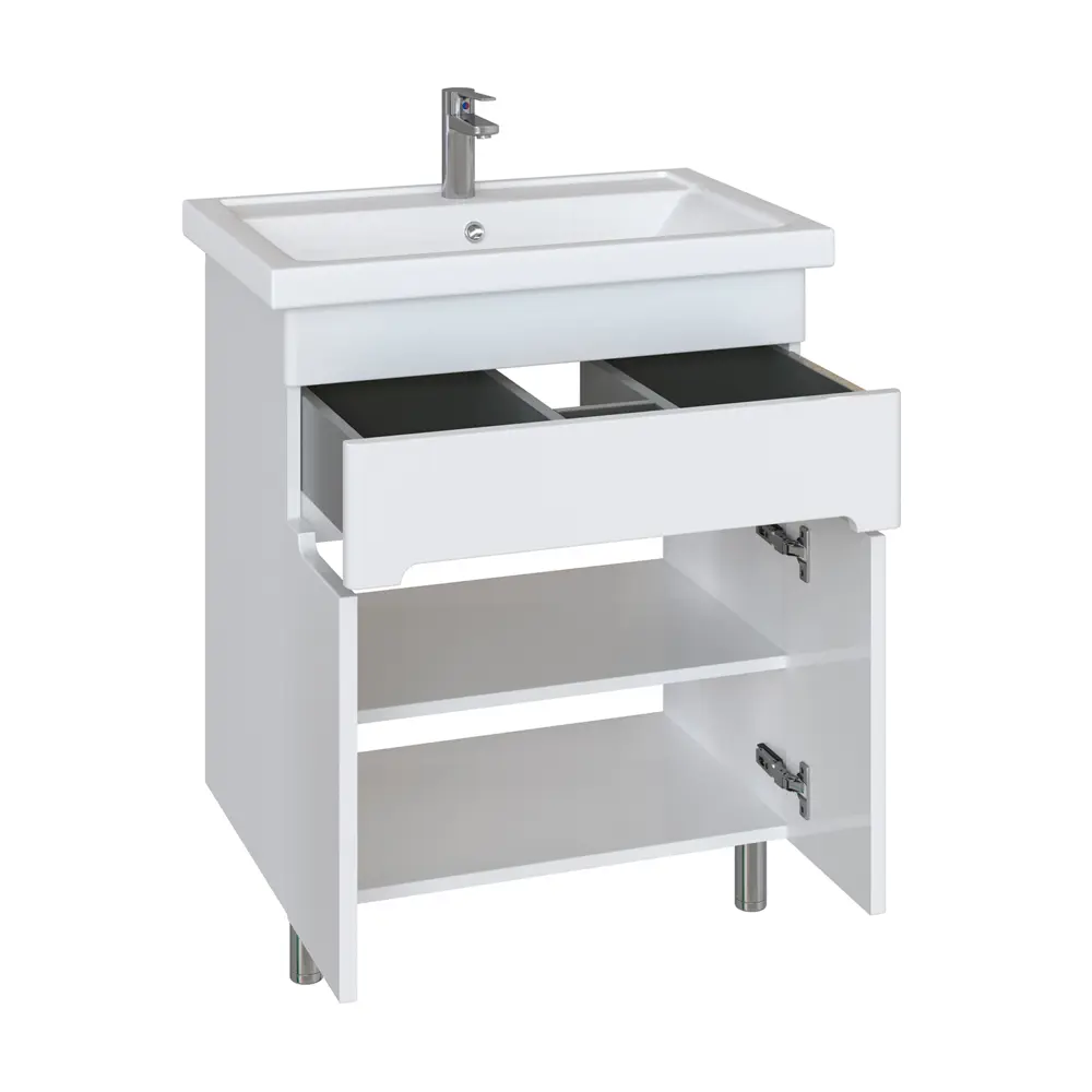 Фото 6 Тумба с раковиной RUVANN NIKA 70 раковина Фостер 70 в ванную напольная цвет белый Фото 6 Тумба с раковиной RUVANN NIKA 70 раковина Фостер 70 в ванную напольная цвет белый