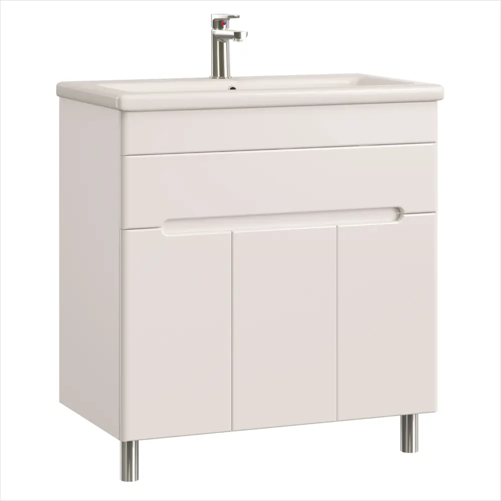 Фото 6 Тумба под раковину RUVANN NIKA 80 в ванную напольная цвет белый Фото 6 Тумба под раковину RUVANN NIKA 80 в ванную напольная цвет белый