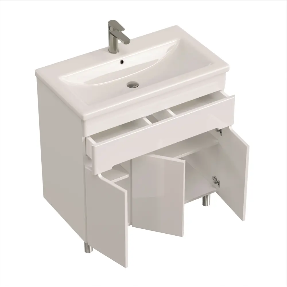 Фото 7 Тумба под раковину RUVANN NIKA 80 в ванную напольная цвет белый Фото 7 Тумба под раковину RUVANN NIKA 80 в ванную напольная цвет белый