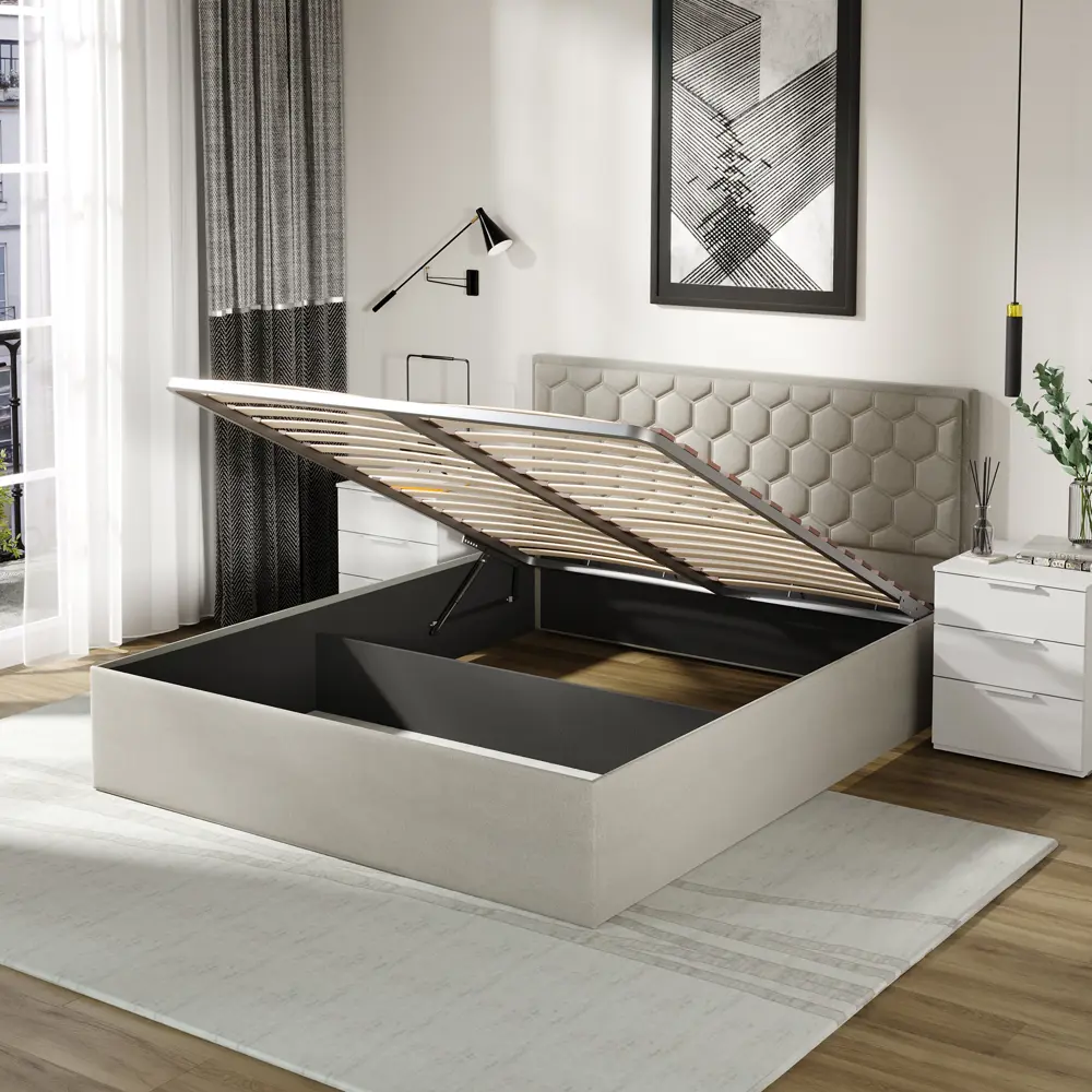 Фото 8 Кровать Трия Порто 247953 165 x 99 x 216 см ЛДСП цвет велюр confetti smoke Фото 8 Кровать Трия Порто 247953 165 x 99 x 216 см ЛДСП цвет велюр confetti smoke