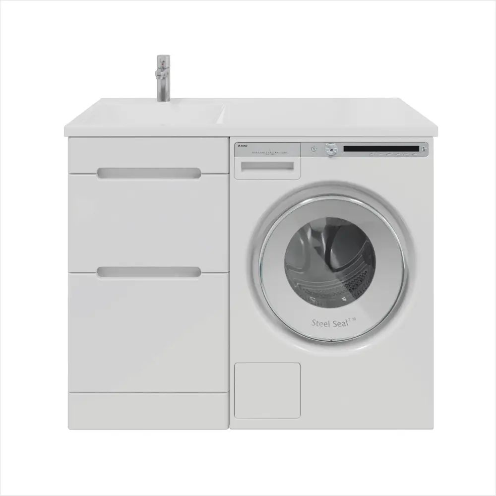 Фото Тумба с раковиной RUVANN DUET 60 раковина Даллас 120 левый в ванную напольная цвет белый Фото Тумба с раковиной RUVANN DUET 60 раковина Даллас 120 левый в ванную напольная цвет белый