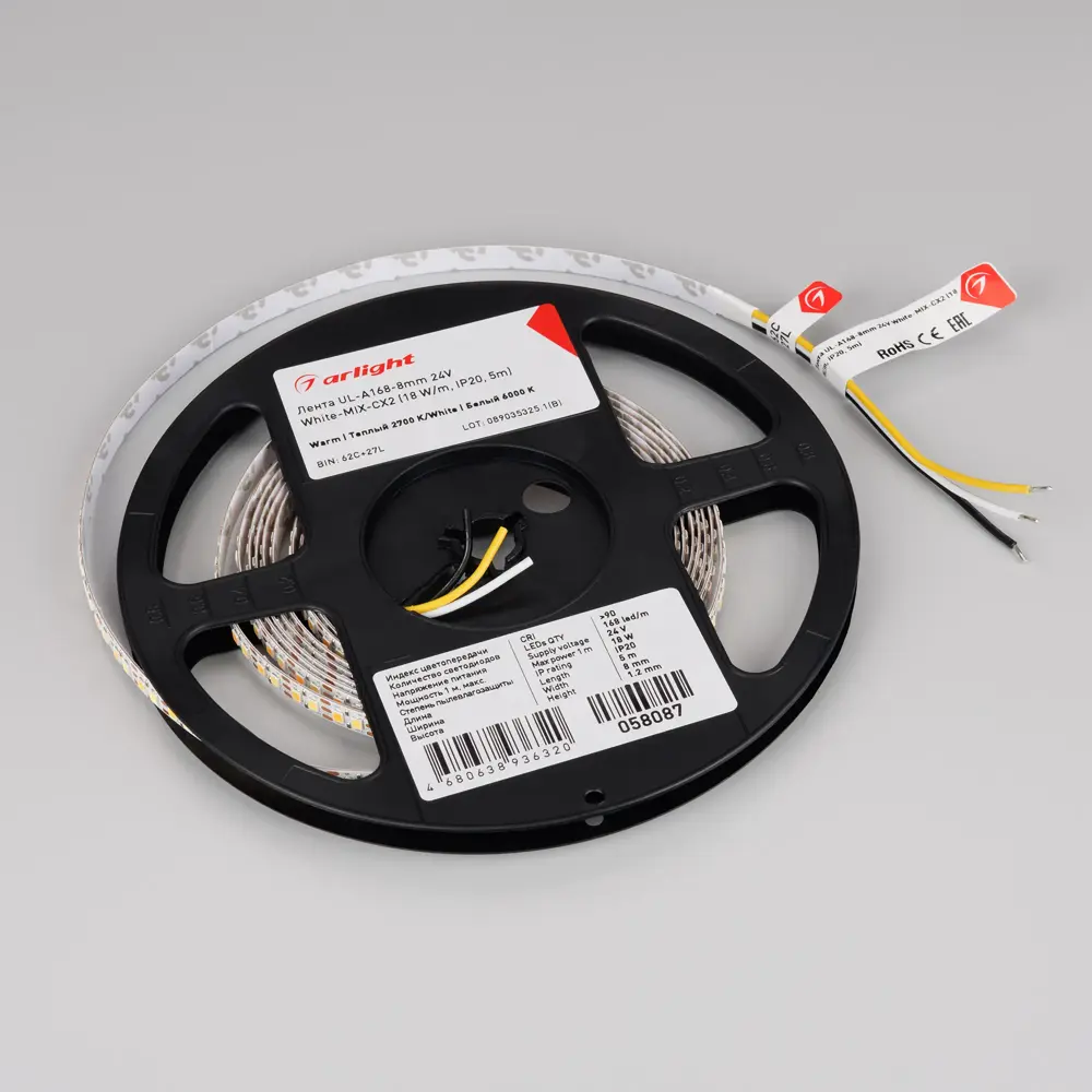 Фото 3 Светодиодная лента Arlight Arlt_058087 168 диод/м 18 Вт/м 24 В IP20 5 м теплый белый, холодный белый свет