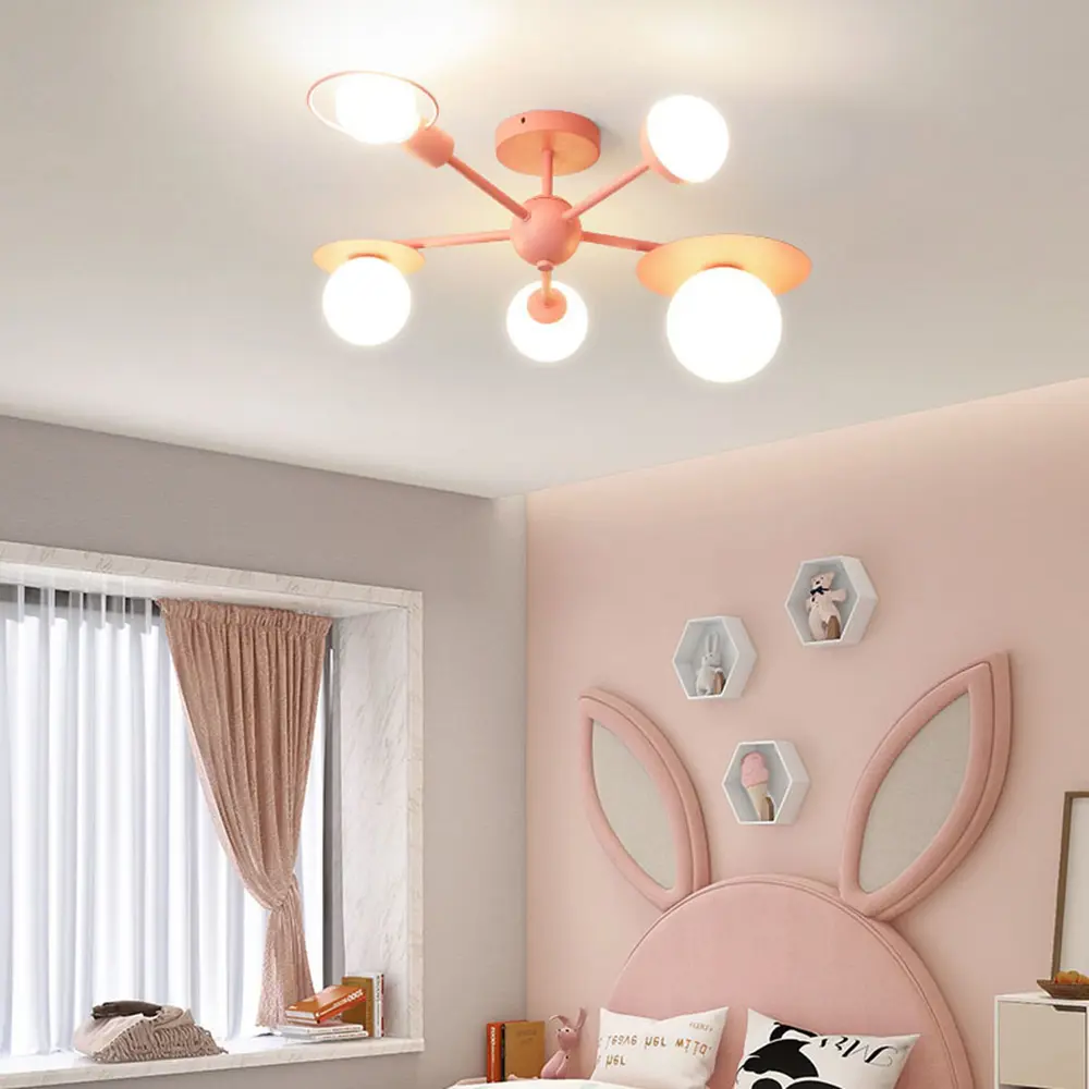 Фото 11 Люстра потолочная Imperiumloft Hendy Impr_194954-23 5 ламп 11 м² цвет белый/розовый