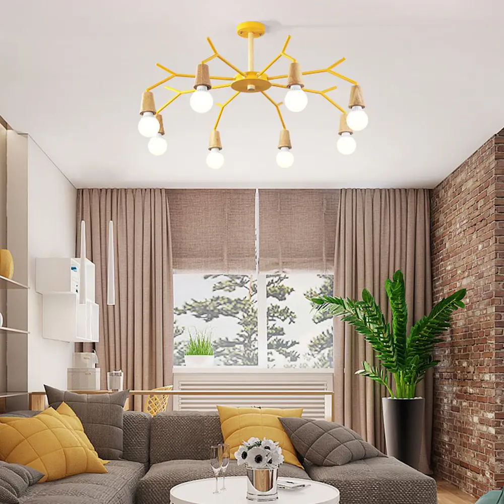 Фото 3 Люстра потолочная Imperiumloft Les color Impr_220505-23 3 ламп 9 м² цвет коричневый, зеленый Фото 3 Люстра потолочная Imperiumloft Les color Impr_220505-23 3 ламп 9 м² цвет коричневый, зеленый