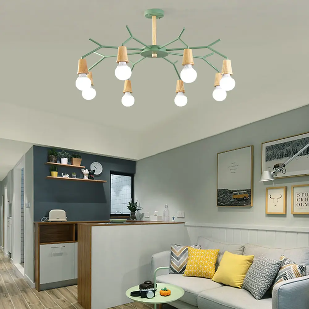 Фото 14 Люстра потолочная Imperiumloft Les color Impr_220506-23 6 ламп 18 м² цвет коричневый, зеленый Фото 14 Люстра потолочная Imperiumloft Les color Impr_220506-23 6 ламп 18 м² цвет коричневый, зеленый