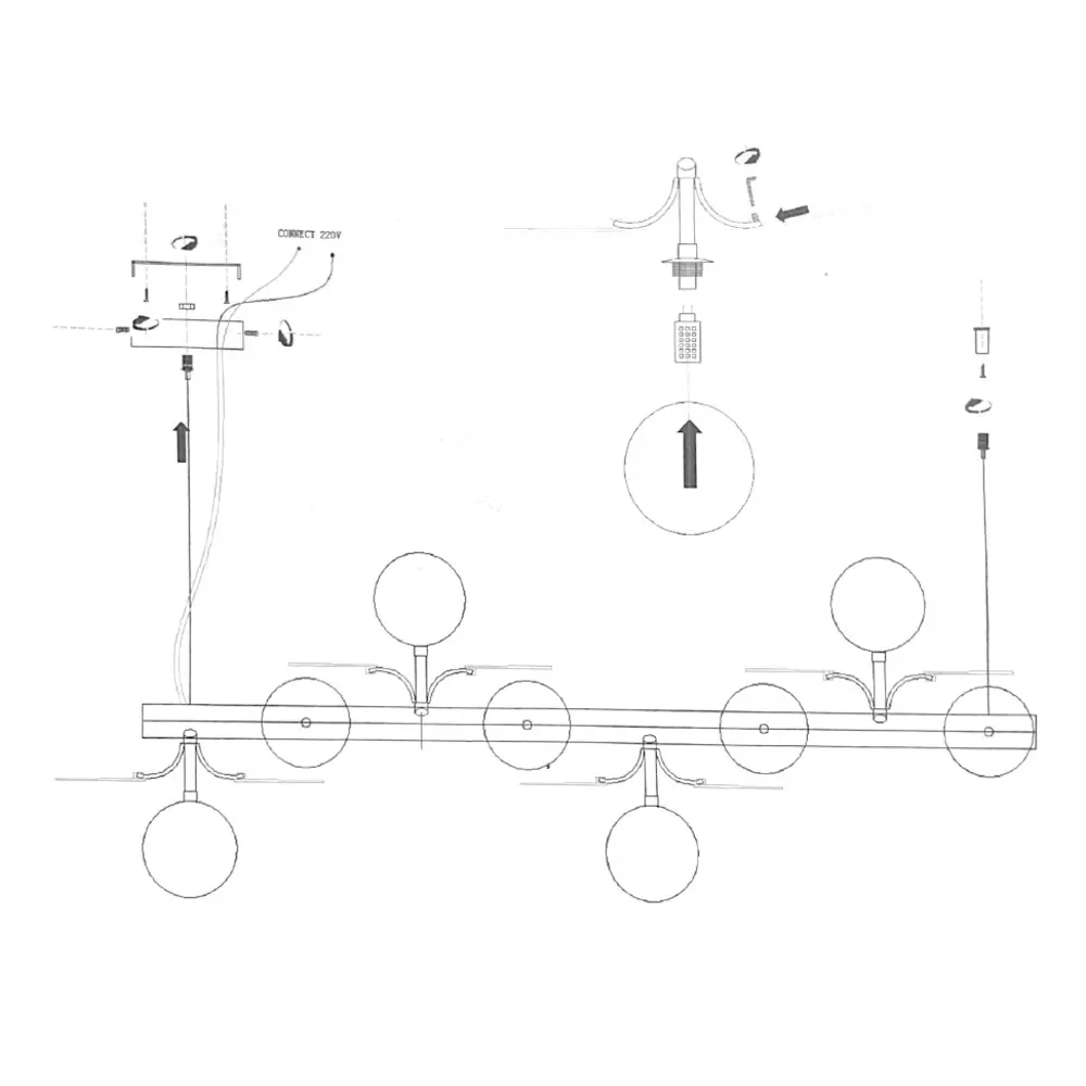 Фото 11 Светильник подвесной Imperiumloft Matisse Impr_191884-26 8 ламп 16 м² цвет белый/золотой