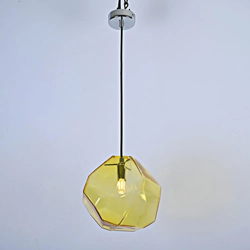 Фото 3 Светильник подвесной Imperiumloft Color ice cube pendant jevio янтарный Impr_178463-26 1 лампа 2 м² цвет черный/янтарный