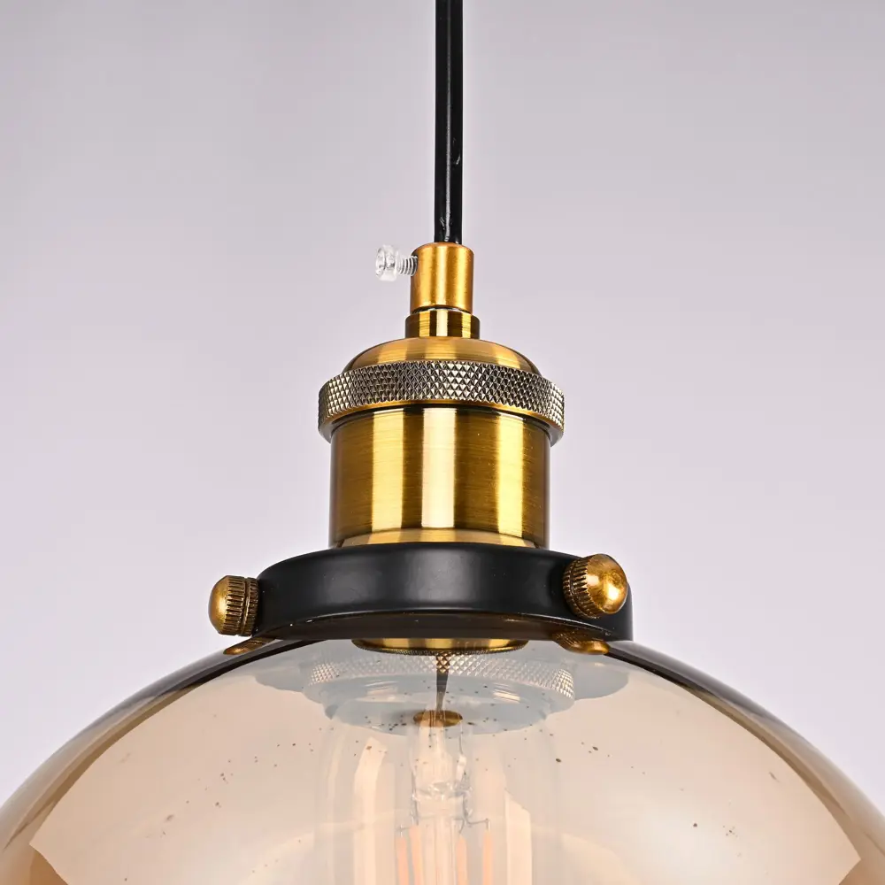 Фото 6 Светильник подвесной Imperiumloft Loft clear glass sphere cloche Impr_73694-22 1 лампа 20 м² цвет серый/бронзовый Фото 6 Светильник подвесной Imperiumloft Loft clear glass sphere cloche Impr_73694-22 1 лампа 20 м² цвет серый/бронзовый