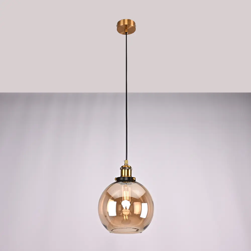 Фото 10 Светильник подвесной Imperiumloft Loft clear glass sphere cloche Impr_73694-22 1 лампа 20 м² цвет серый/бронзовый Фото 10 Светильник подвесной Imperiumloft Loft clear glass sphere cloche Impr_73694-22 1 лампа 20 м² цвет серый/бронзовый