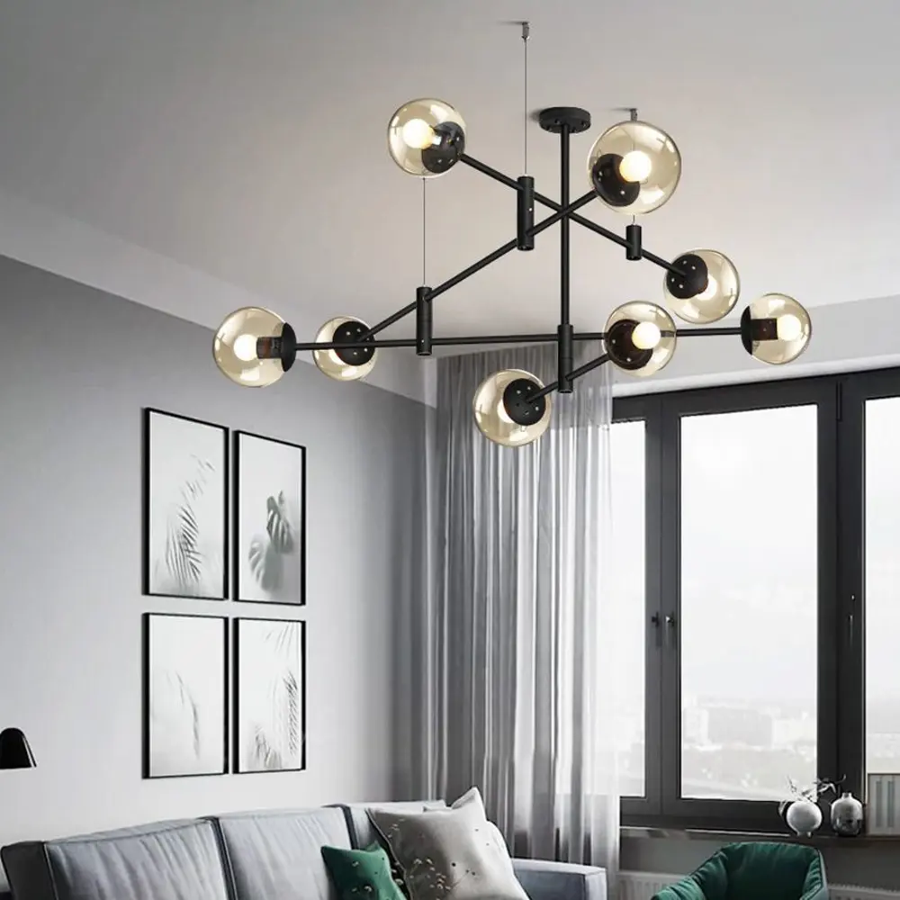 Фото 2 Люстра на штанге Imperiumloft Gap Impr_189552-26 8 ламп 24 м² цвет прозрачный/черный/золотой