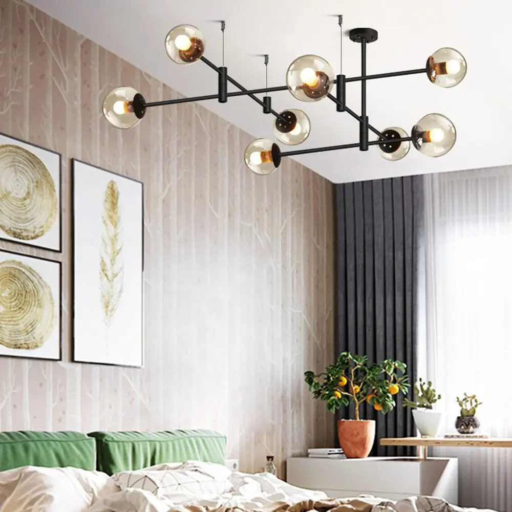 Фото 6 Люстра на штанге Imperiumloft Gap Impr_189552-26 8 ламп 24 м² цвет прозрачный/черный/золотой