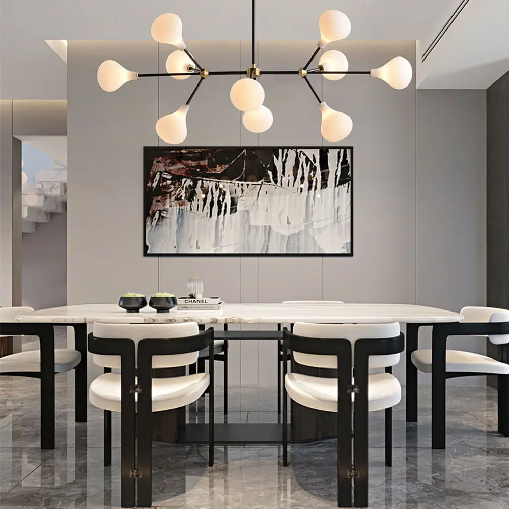 Фото 9 Люстра на штанге Imperiumloft Anker Impr_193416-23 9 ламп 18 м² цвет белый/черный/латунь