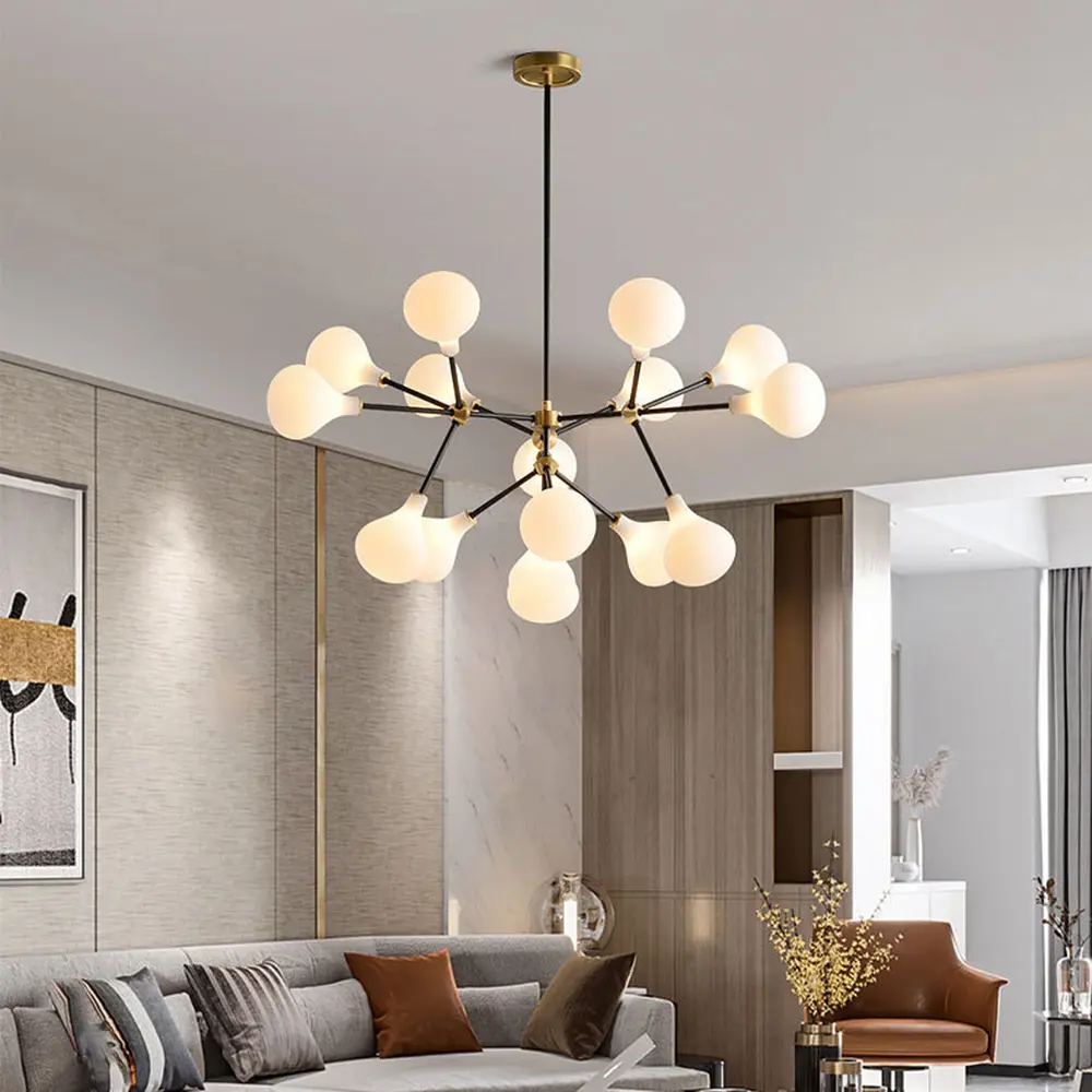 Фото 6 Люстра на штанге Imperiumloft Anker Impr_193418-23 12 ламп 24 м² цвет белый/черный/латунь