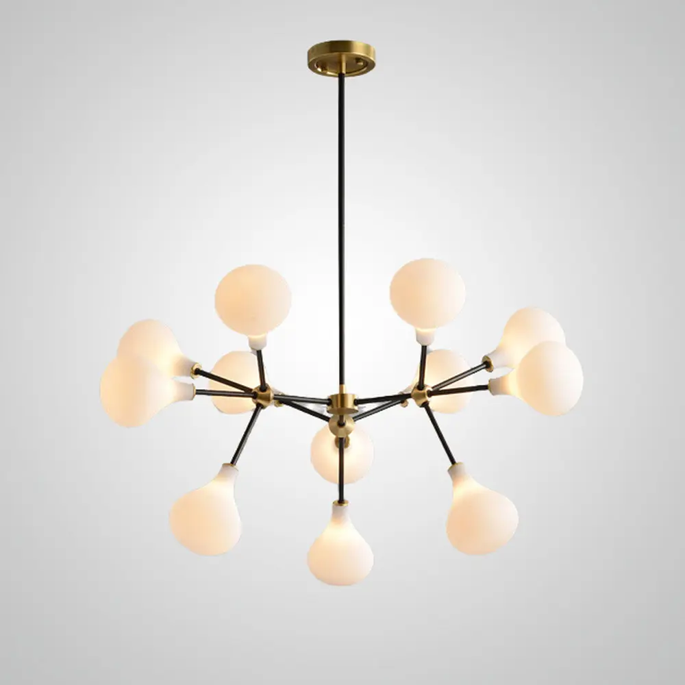 Фото 13 Люстра на штанге Imperiumloft Anker Impr_193419-23 16 ламп 32 м² цвет белый/черный/латунь