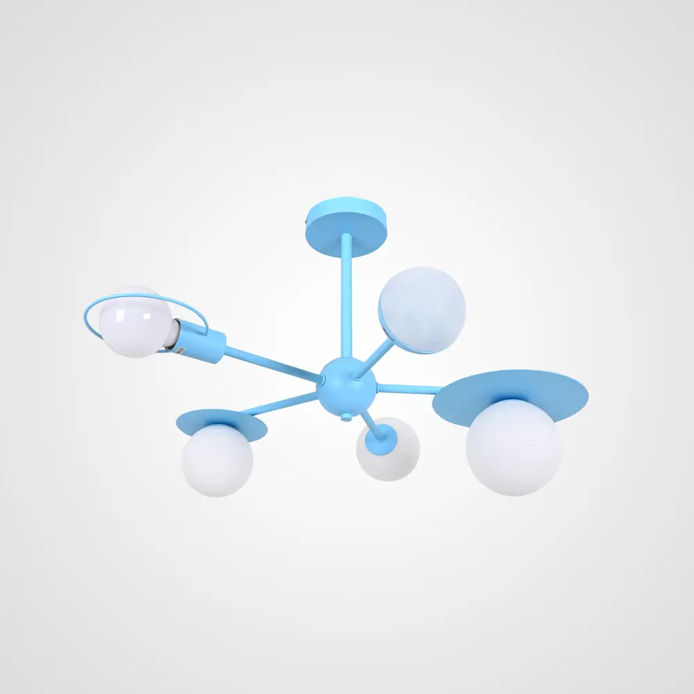Фото Люстра на штанге Imperiumloft Hendy Impr_194955-23 5 ламп 11 м² цвет белый/голубой Фото Люстра на штанге Imperiumloft Hendy Impr_194955-23 5 ламп 11 м² цвет белый/голубой