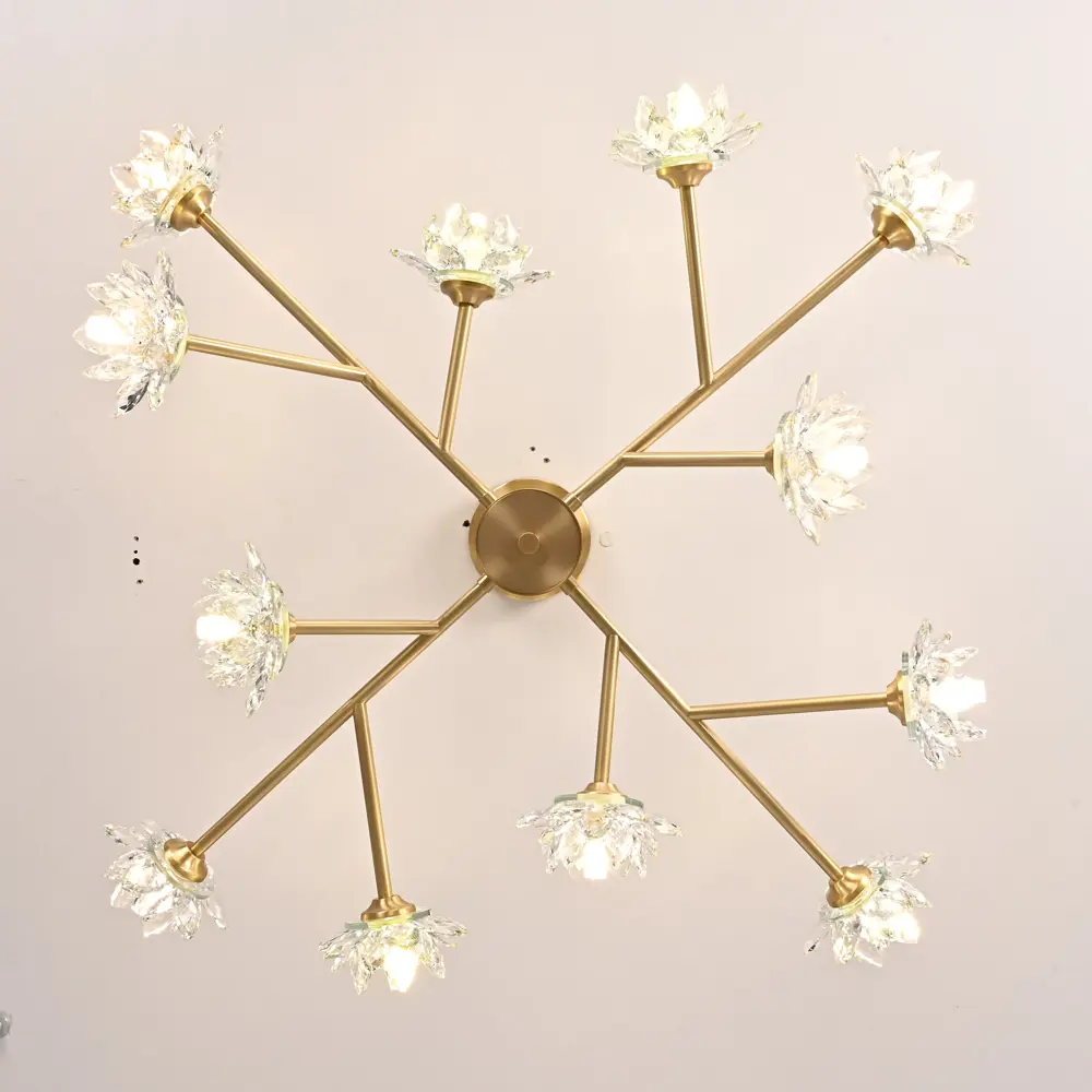 Фото 17 Люстра на штанге Imperiumloft Lotos Impr_203940-26 12 ламп 24 м² цвет прозрачный/золотой