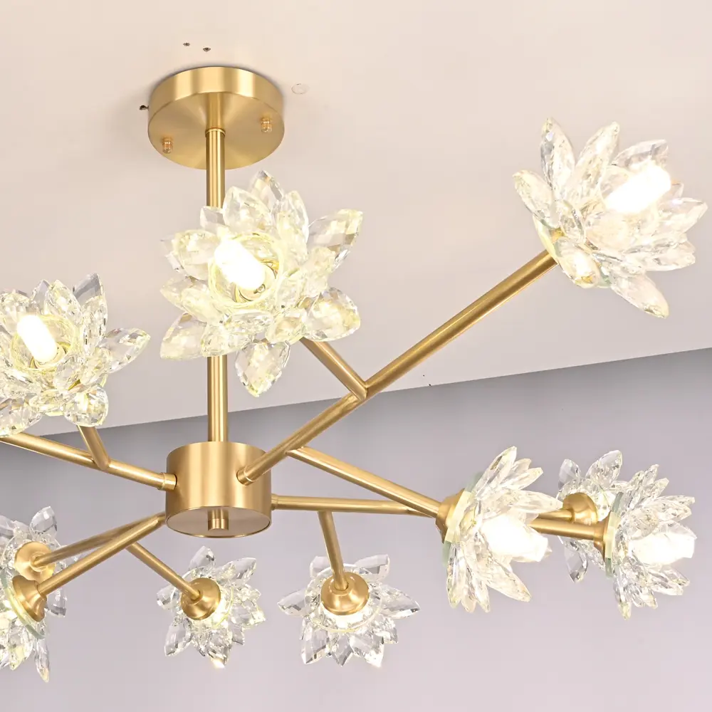 Фото 16 Люстра на штанге Imperiumloft Lotos Impr_203940-26 12 ламп 24 м² цвет прозрачный/золотой