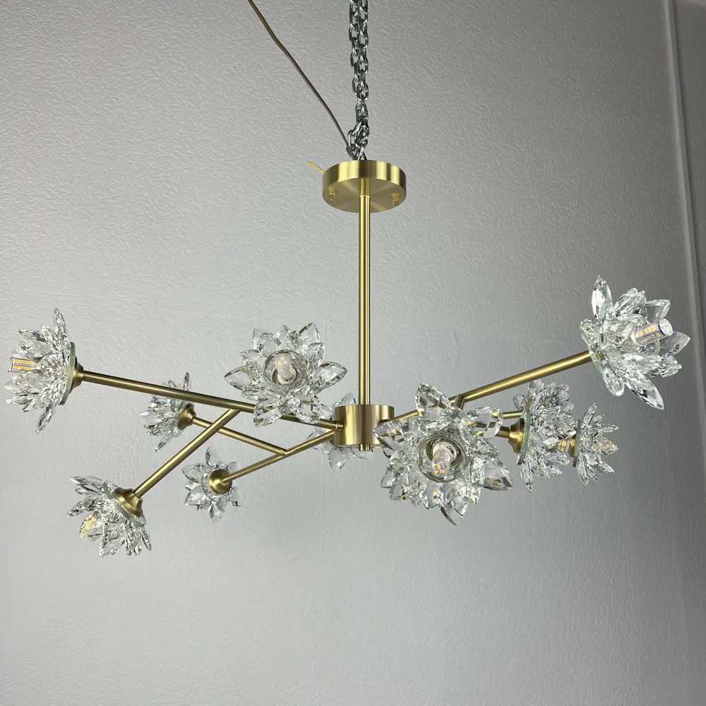 Фото 7 Люстра на штанге Imperiumloft Lotos Impr_203940-26 12 ламп 24 м² цвет прозрачный/золотой