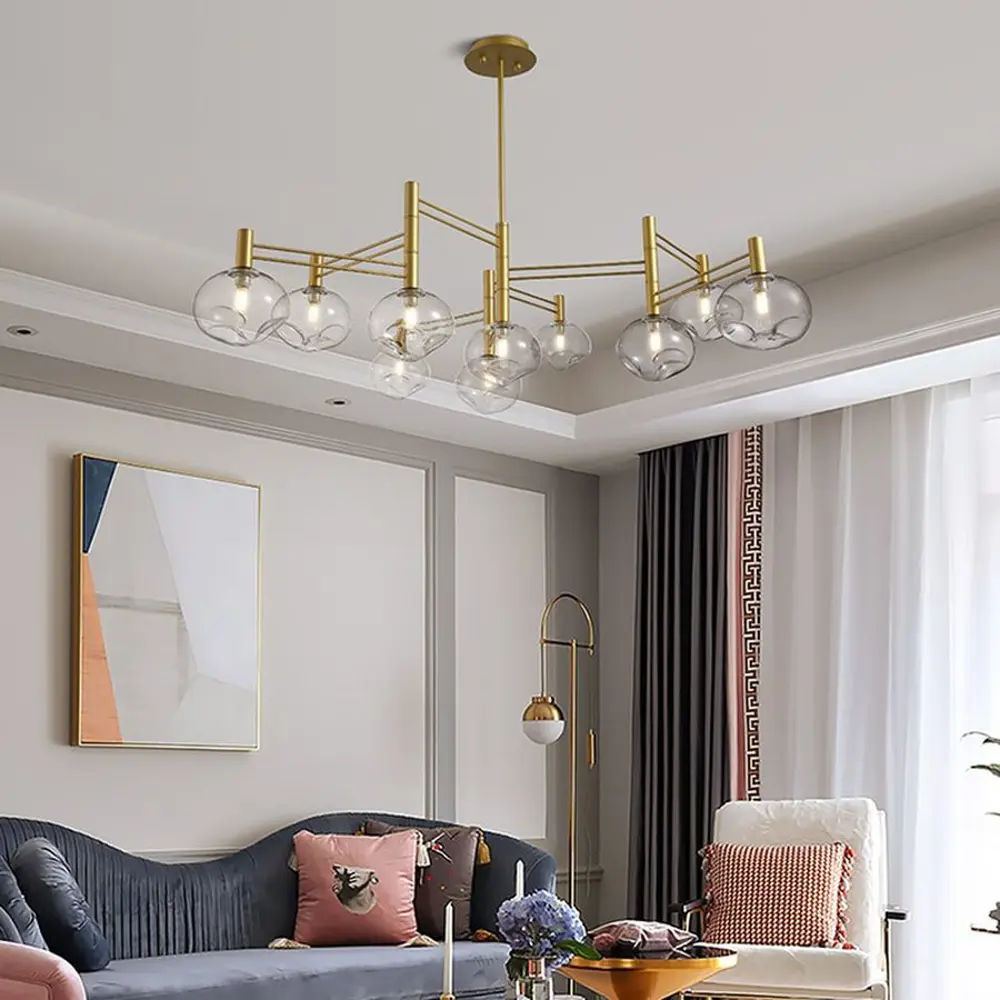 Фото 2 Люстра на штанге Imperiumloft Temper Impr_229048-26 10 ламп 20 м² цвет прозрачный/черный Фото 2 Люстра на штанге Imperiumloft Temper Impr_229048-26 10 ламп 20 м² цвет прозрачный/черный