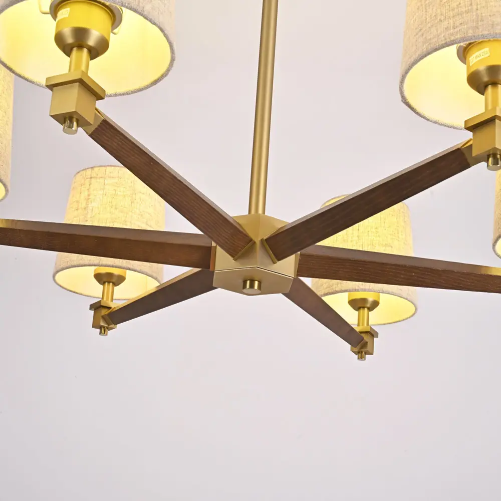 Фото 7 Люстра на штанге Imperiumloft Jorgenson Impr_102089-26 6 ламп 18 м² цвет бежевый/темное дерево/золотой Фото 7 Люстра на штанге Imperiumloft Jorgenson Impr_102089-26 6 ламп 18 м² цвет бежевый/темное дерево/золотой