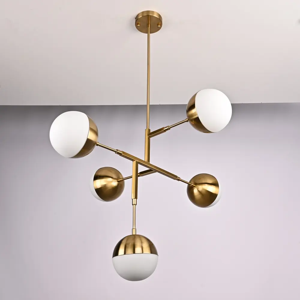 Фото 7 Люстра на штанге Imperiumloft Ball Impr_140552-26 5 ламп 15 м² цвет белый/латунь Фото 7 Люстра на штанге Imperiumloft Ball Impr_140552-26 5 ламп 15 м² цвет белый/латунь