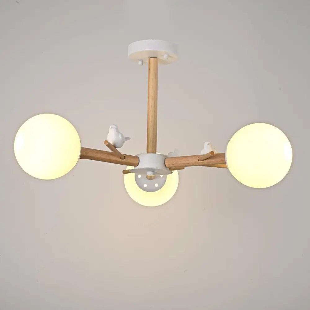 Фото 2 Люстра на штанге Imperiumloft Finch Impr_140682-26 3 лампы 9 м² цвет белый/орех