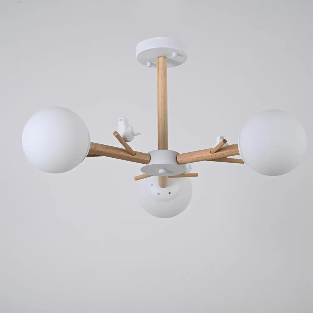 Фото 11 Люстра на штанге Imperiumloft Finch Impr_140682-26 3 лампы 9 м² цвет белый/орех