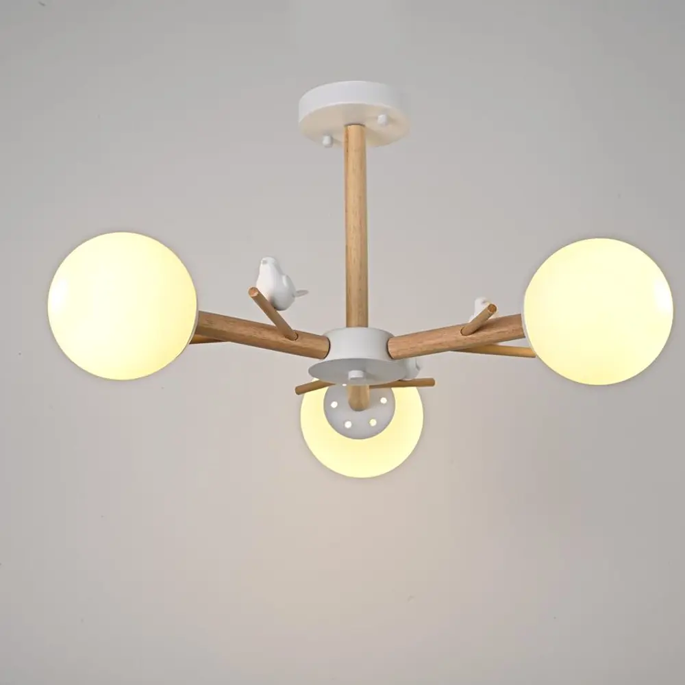 Фото 3 Люстра на штанге Imperiumloft Finch Impr_140682-26 3 лампы 9 м² цвет белый/орех