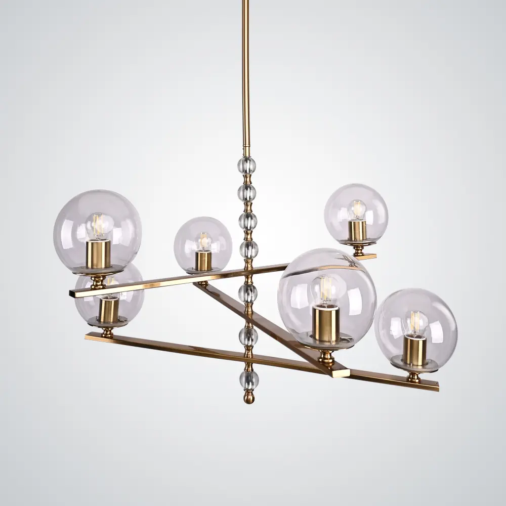 Фото Люстра на штанге Imperiumloft Fondo Impr_140707-26 6 ламп 16 м² цвет прозрачный, золотой Фото Люстра на штанге Imperiumloft Fondo Impr_140707-26 6 ламп 16 м² цвет прозрачный, золотой