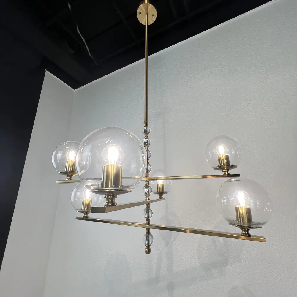 Фото 15 Люстра на штанге Imperiumloft Fondo Impr_140707-26 6 ламп 16 м² цвет прозрачный, золотой Фото 15 Люстра на штанге Imperiumloft Fondo Impr_140707-26 6 ламп 16 м² цвет прозрачный, золотой