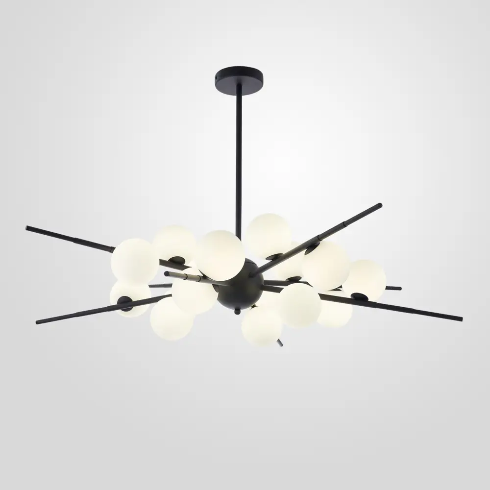 Фото Люстра на штанге Imperiumloft Cherry bomb balls black Impr_148017-22 16 ламп 20 м² цвет белый/черный Фото Люстра на штанге Imperiumloft Cherry bomb balls black Impr_148017-22 16 ламп 20 м² цвет белый/черный