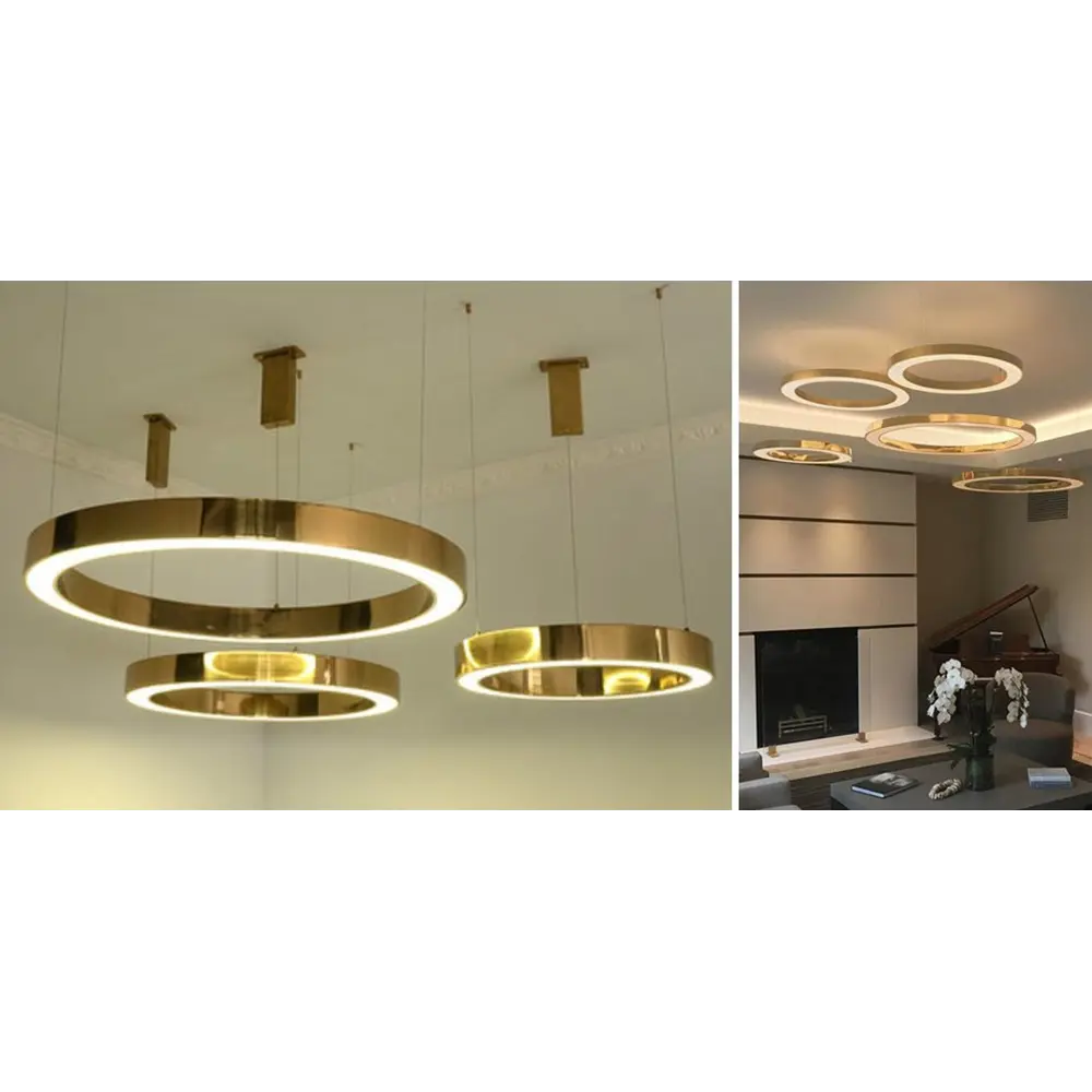 Фото 3 Люстра подвесная светодиодная Imperiumloft Light ring horizontal Impr_177925-22 50 м² белый свет цвет золотой