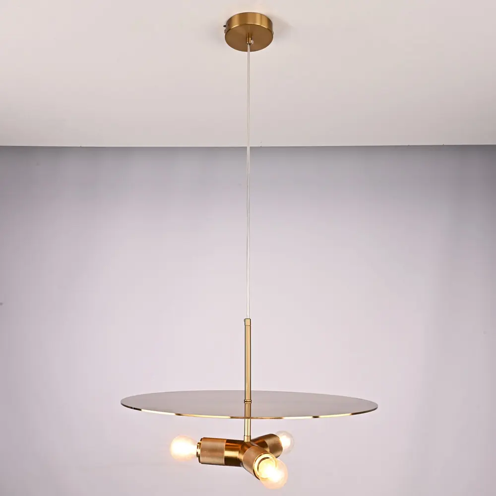 Фото 6 Люстра подвесная Imperiumloft Rh utilitaire disk triple pendant Impr_123646-22 3 ламп 9 м² цвет латунь Фото 6 Люстра подвесная Imperiumloft Rh utilitaire disk triple pendant Impr_123646-22 3 ламп 9 м² цвет латунь