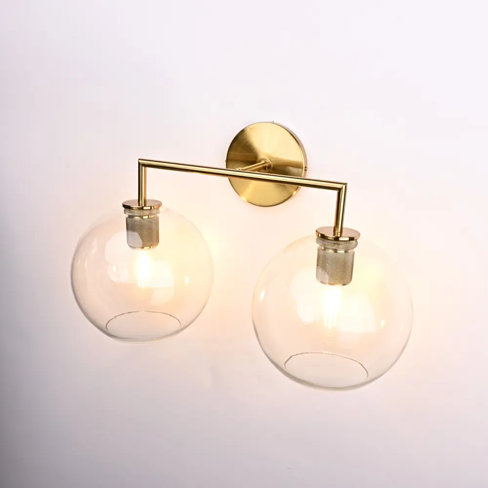 Фото 7 Настенный светильник Imperiumloft Rh globe shade double sconce brass Impr_123273-22 цвет прозрачный/латунь Фото 7 Настенный светильник Imperiumloft Rh globe shade double sconce brass Impr_123273-22 цвет прозрачный/латунь