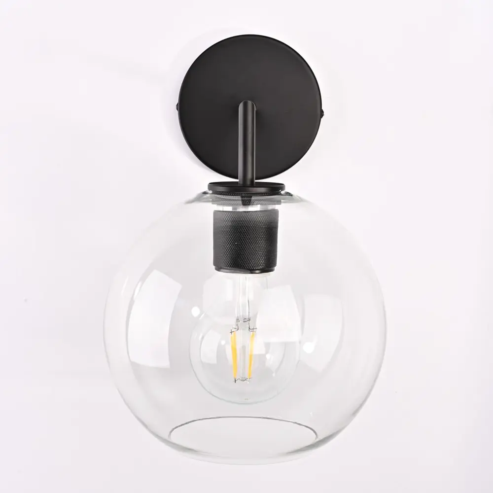 Фото 4 Настенный светильник Imperiumloft Rh globe shade single sconce black Impr_123275-22 цвет прозрачный/бронзовый Фото 4 Настенный светильник Imperiumloft Rh globe shade single sconce black Impr_123275-22 цвет прозрачный/бронзовый