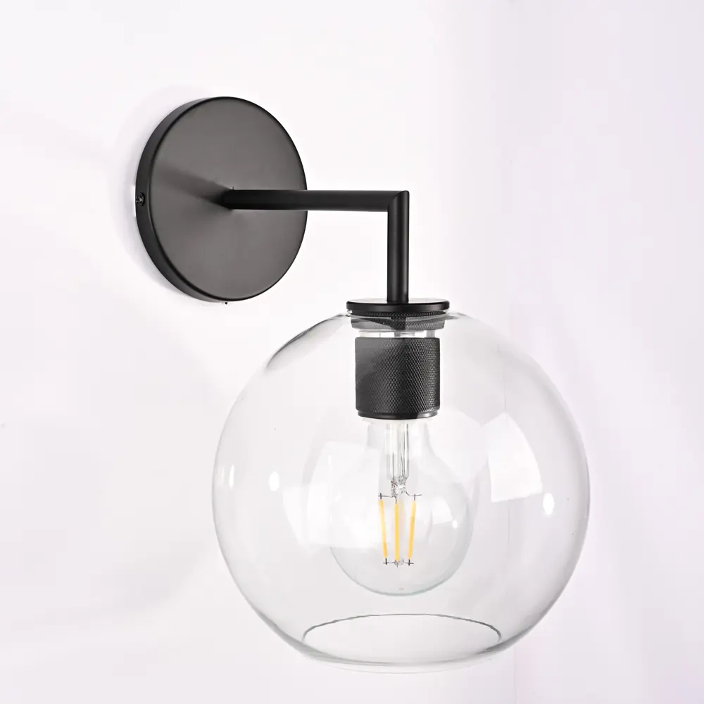 Фото 7 Настенный светильник Imperiumloft Rh globe shade single sconce black Impr_123275-22 цвет прозрачный/бронзовый Фото 7 Настенный светильник Imperiumloft Rh globe shade single sconce black Impr_123275-22 цвет прозрачный/бронзовый