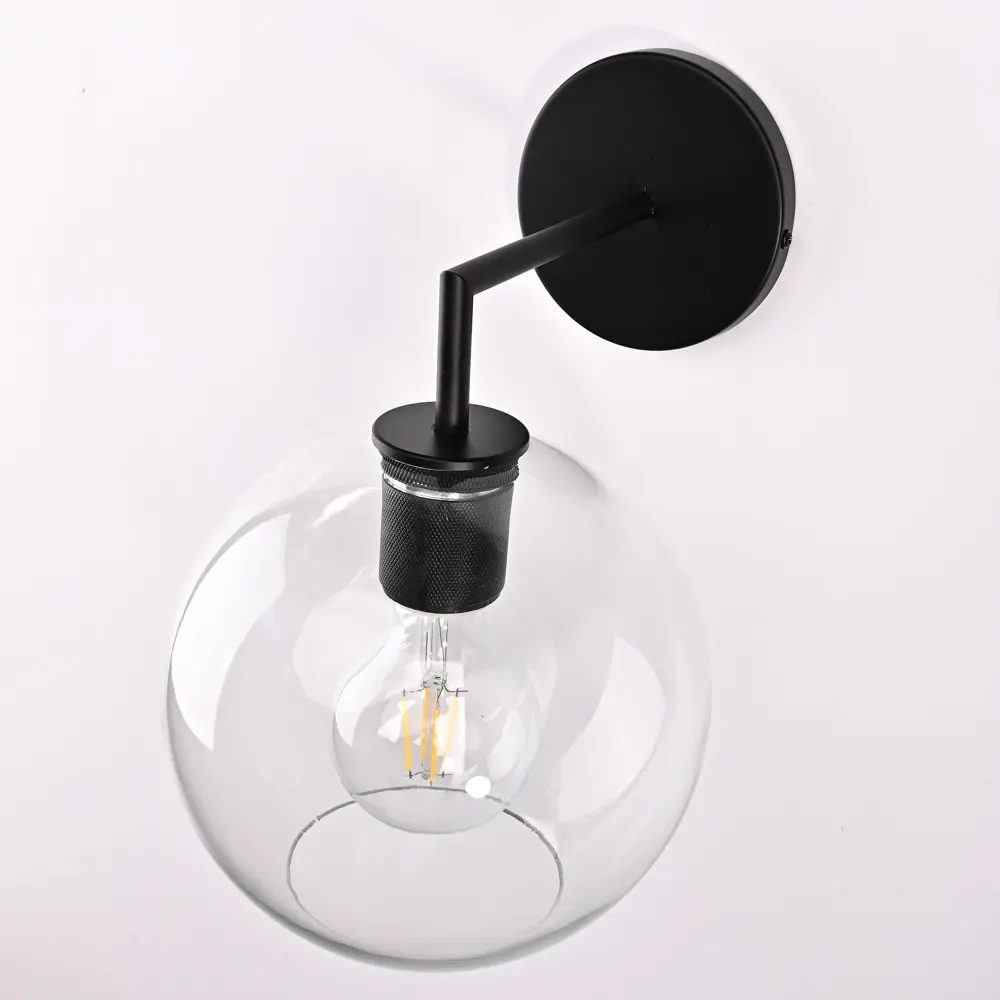 Фото 6 Настенный светильник Imperiumloft Rh globe shade single sconce black Impr_123275-22 цвет прозрачный/бронзовый Фото 6 Настенный светильник Imperiumloft Rh globe shade single sconce black Impr_123275-22 цвет прозрачный/бронзовый